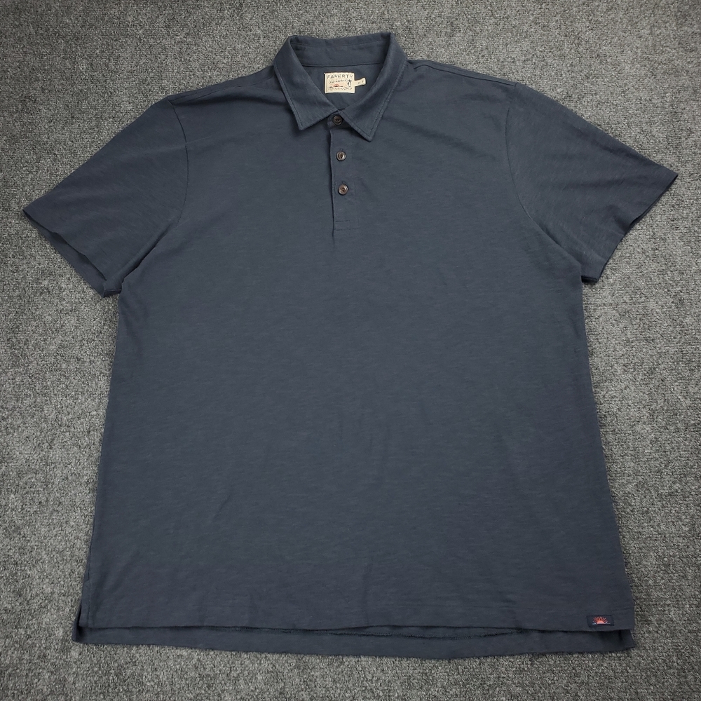 Faherty Navy Polo Shirt